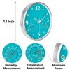Outdoor Clock Waterproof with Thermometer and Hygrometer Combo 12 Inch