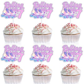 Juego de 18 adornos temáticos de patinaje sobre ruedas para niños de 5º cumpleaños con diseño retro de discoteca, hip hop, fiesta temática de patinaje, fiesta de baby shower o decoración de fiesta de