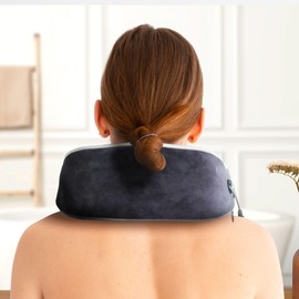 FISHTEC - Warm Vibration Massager - Vibration 2 Levels - Warming - Fleece Fabric - Memory Foam - Drawstring - Soft Fabric with Solar Touch - Relaxes Muscles - Comfortable