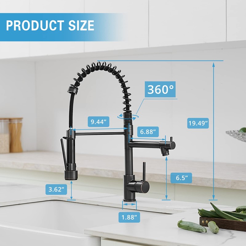 Oil Rubbed Bronze Kitchen Faucet,AIMADI Commercial Style Spring Kitchen Sink