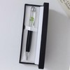 Ballpoint pen gift luck test passing four leaf clover pen high quality Return gift fat burgundy + transparent acrylic