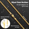 Jewlpire Gold Chain Necklace for Men, 2.5mm Wheat Chain Necklace,