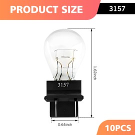 Diamall 10 PCS 3157 Mini Led Bulb, Auto Brake Light Turn Signal Light Tail Light, 3157 Light Bulbs Replacement Parts, Quartz Glass Material Mini Turn Signal Light, Universal for Most Cars (White)