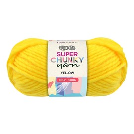 Yatsal Super Chunky 3-Ply Knitting Wool Yarn 100 g, Yellow