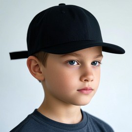 BQUBO Toddler Baseball Cap Baby Sun Hat Solid Color Cotton Caps Unisex Baby Trucker Hats Adjustable Caps with Ponytail Infant Toddler Kid Hats for Boys Girls 6M-6Y