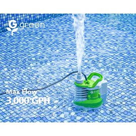 Green Expert 1/2 HP Submersible Sump Pump 3000GPH High Flow with Built-in Float Switch, Portable Drain System with 25 FT Power Cord for Easy Installation