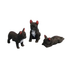 Melody Jane Dolls House French Bulldog Black Dogs Standing Sitting Lying Down Miniature Pets