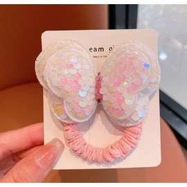 [VOKLLIYU]ヘアゴム 子供 1本セット おしゃれ 可愛い カラフル 花 リボン 蝶結び キッズ 絡まない 痛くない 髪ゴム 女の子 幼稚園 保育園 かわいい おしゃれ シンプル ギフト（wh-ホワイト）