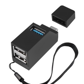 HATMINI USB3.0 Hub 3 Port Mini Portable High Speed Data Transfer,USB Splitter 1 in 3 Out for Connecting Mobile Hard Disk, U Disk, Camera, Mouse,etc