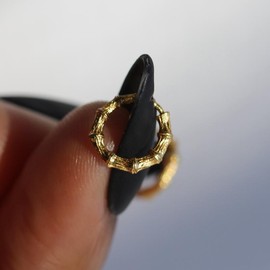 ANTOINETTE BAMBOO NAIL HOOP - Hoops: Single Hoop