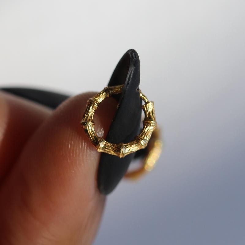 ANTOINETTE BAMBOO NAIL HOOP - Hoops: Single Hoop