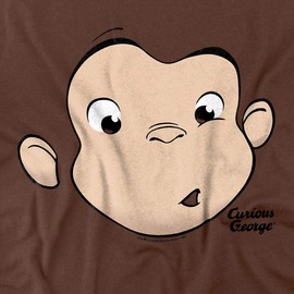 Curious George Face Unisex Adult T-Shirt, Coffee, 2X-Large
