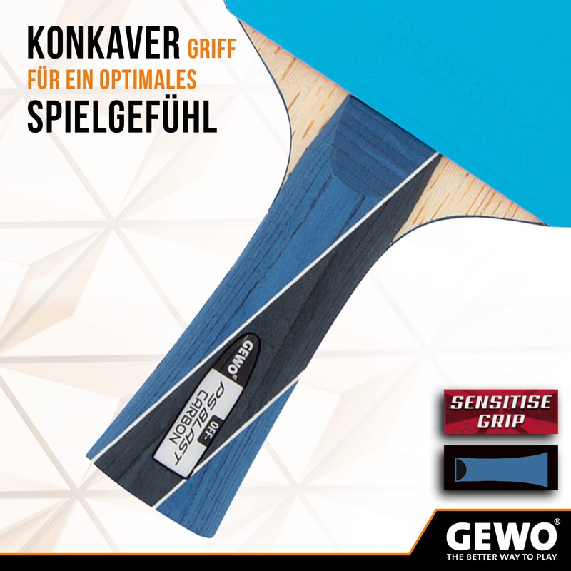GEWO PS Blast Carbon Table Tennis Bat - ITTF Approved
