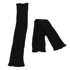 LERTREE Women Girls Knit Cashmere Blend Gloves Long Arm Warmers Elbow Warmers Fingerless Mittens with Thumb Hole (Black)