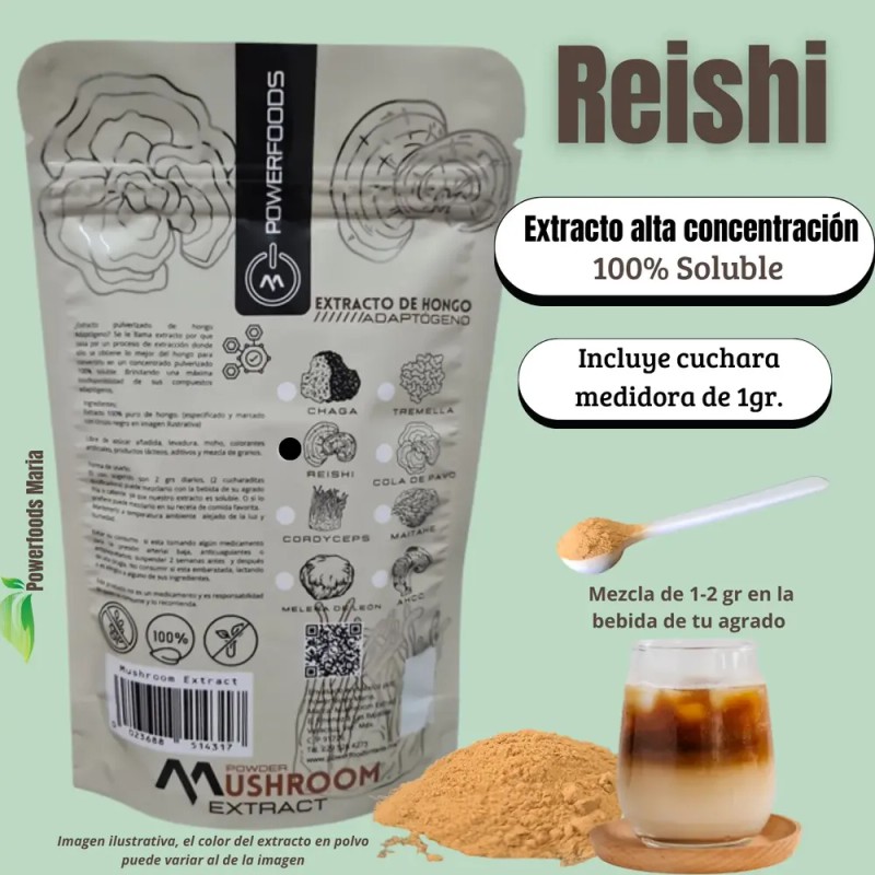 Hongo Adaptógeno, Extracto Puro 100% Soluble 100g.