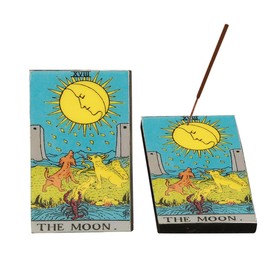 SOUL STICKS 3 x 5 Tarot Card Wood Incense Stick Burner Ash Catcher (The Moon)