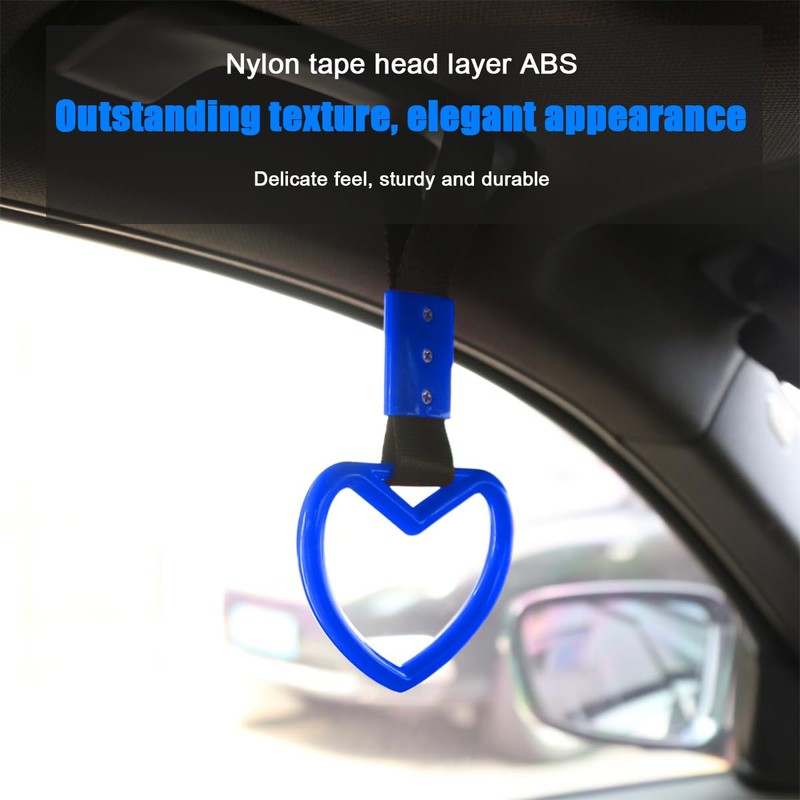 Fekey&JF 2PCS Tsurikawa Rings Heart-Shaped Car Hand Strap, Rear Bumper