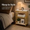 GIOPACO Narrow Side Table, End Table with 3 Tier Storage