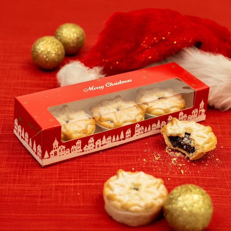 Culpitt Christmas Mince Pie Boxes | 5 Pack | Red