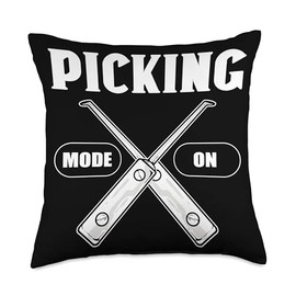 Picking Mode On. Lock Picking. Locksmith Throw Pillow