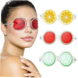 TOVINANNA 2sets Summer Cool Eye Masks Women's Fruit Pattern Beauty Eye Pads for Relaxation 3pcs*2