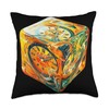Melting Clock Cube Surreal Abstract Art Throw Pillow