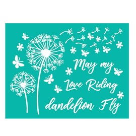 8.5x11Inch Flowers Butterfly Dandelion Stencil Reusable Silk Screen Stencil Self Adhesive Mesh Silk Screen Transfer DIY Screen Printing Template For Painting On Wood/Fabric/Wall/Paper/Furniture