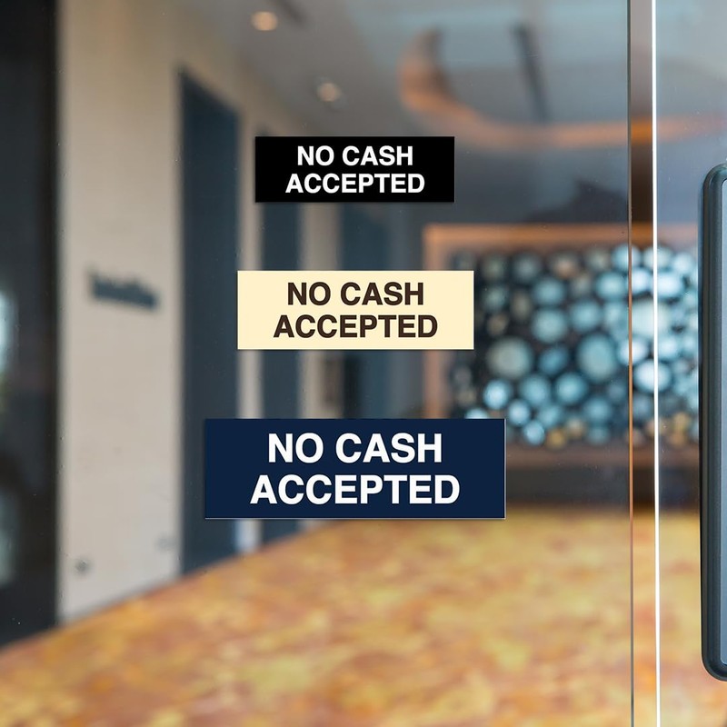 Basic No Cash Accepted Sign (Brushed Gold) - Small 2