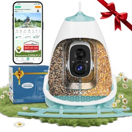 Smart Bird Feeder with Camera, Dual Seed Chambers & Spill Resistant, Solar-Powered HD Birdhouse with Camera Free AI Birds Species Recognition, Real-Time App Alerts – Ideal Gift for Bird Lovers, Blue