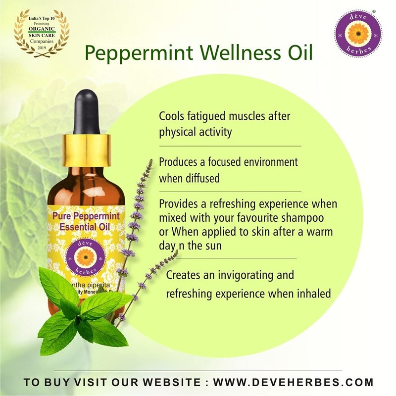 Deve Herbes Pure Peppermint Essential Oil (Mentha piperita) Steam Distilled