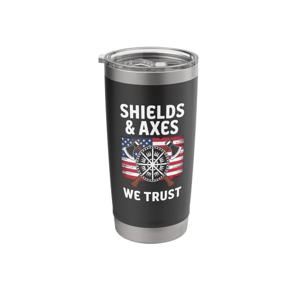 shields and axes we trust american viking norse mythology Stainless