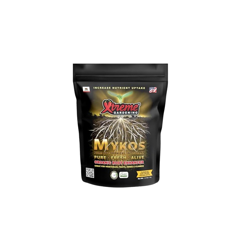 Xtreme Gardening Mykos Pure Mycorrhizal Inoculant Organic Root Enhancer, 2.2