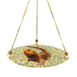 Jspupifip Bearded Dragon Bed,Bearded Dragon Hammock Large Accessories for Habitat Reptile Hammock Round Lizard Cage Gecko Tank Accessories for Chameleon Birds Rats Hamster Iguana Hammock