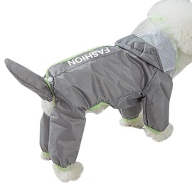 CheurYae Dog Raincoat Waterproof Puppy Raincoat with Removable Tail Cover Lightweight Dog Poncho with Reflective Strip Hooded Rain Jacket for Small Medium Dogs and Puppies (M)
