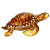 Tortoise Figurine Electroplated Turtle Jewelry Trinket Storage Box Ornament with
