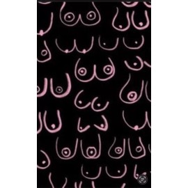 SHOPGALNY Black Pink Boobs Print HAIR ZIPPER SCRUNCHIE FUN GIFT SCHOOL, GYM, Yoga NWT