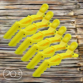 Moneyful Hair Treatment Perm Scissors Colorful Alligator Teeth Beauty Salon Clamp Pins 6P Set 30 Pieces Yellow / 머니풀 헤어트리트먼트 파마용가위 컬러풀 악어이빨 미용실 집게핀 6P세트 30개 옐로우
