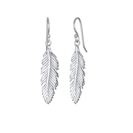 Elli Women's Feather Earrings, Silver, No Gemstone