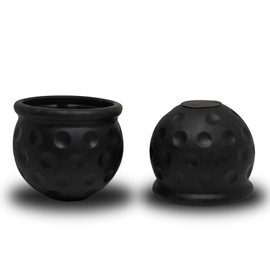 GutGiel 2 PCS Trailer Ball Cover, Universal 2 Inch Rubber Waterproof and Dustproof Trailer Hitch Ball Protective Cover, Car Accessories Towing Ball Protectors for Towing Car Truck RV (Black)