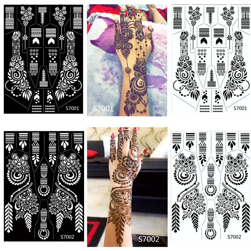 XMASIR 10 Sheets Tattoo Stencils 20 Pcs Arm Hand Tattoo