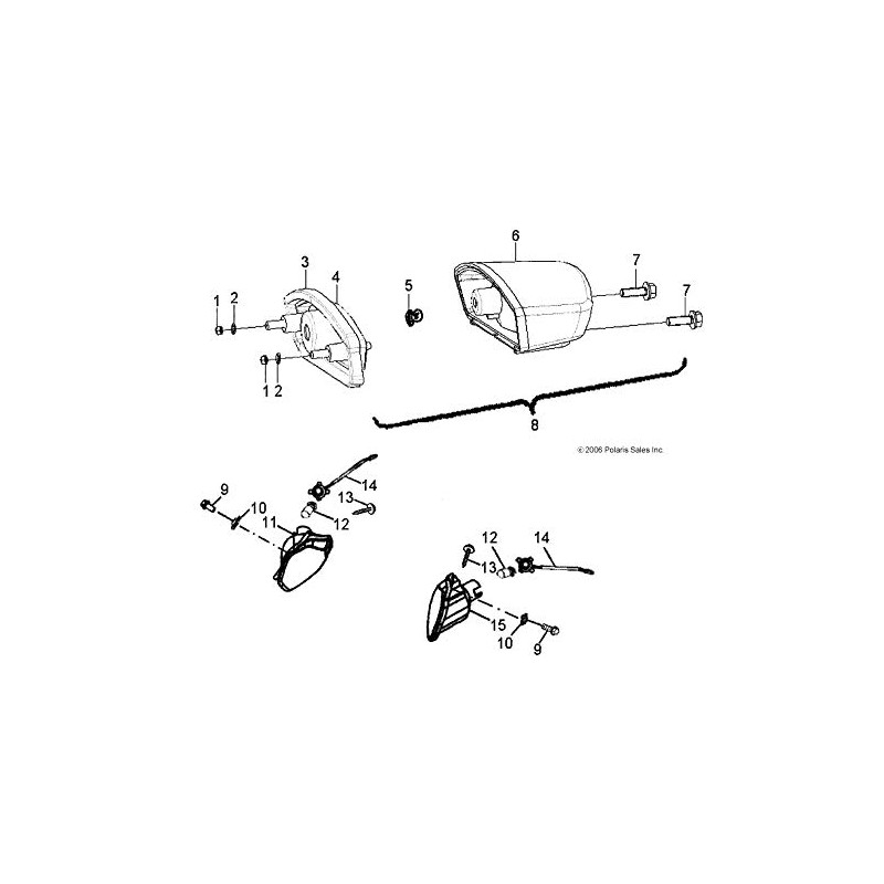 Polaris OEM Right Hand Headlight Lens for 2007-2019 Outlaw 90