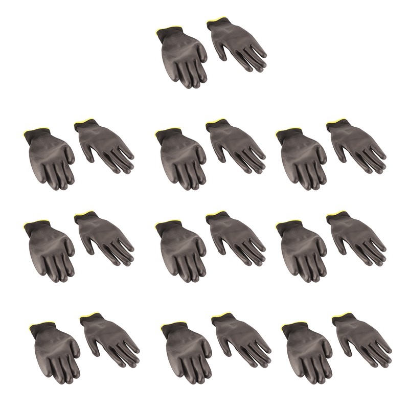 10 Pairs Safety Work Gloves PU Coated Static Proof Nylon