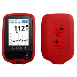 SNK Designed-Ladybug Silicone case for Freestyle Libre 3 Freestyle Libre 2 (Red)