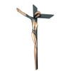 Two Toned Pewter with Copper Finish Serpentine Cross Crucifix, 9