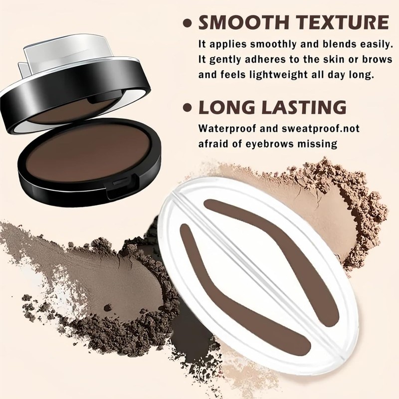 Eyebrow Stamp Kit,Light Brown Eyebrow Tint & Powder with Stencil