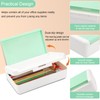 SFLHHDM Pencil Box, Double Layer Large Capacity, White Green, 1pcs