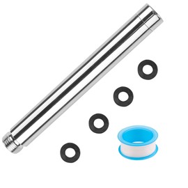 DXLing Shower Head Extension Arm 15 cm Shower Extension Tube G1/2 Inch Thread Stainless Steel Straight Bathroom Shower Rail Extension Round Chrome Plating Hand Shower Extender for Bathroom Accessories