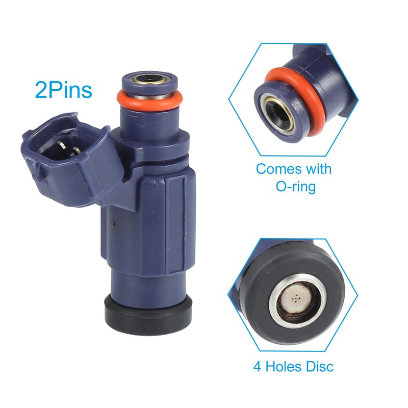 uxcell 2 Pcs Flow Matched Fuel Injector Replacement 4 Holes