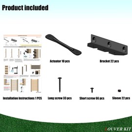 Explranltec Deck Sunblind System Brackets, Louver Hardware System for Blinds and shutters, Louver Pergola Kit for Holding up to 11 Boards (48'') Black