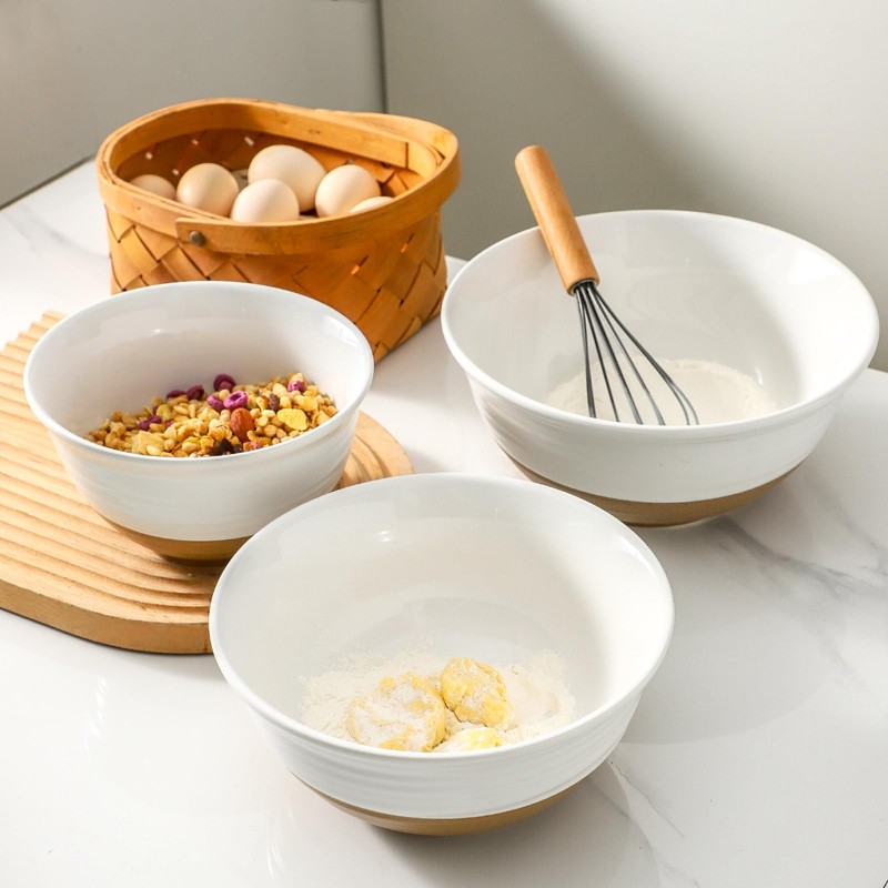 Tikooere Ceramic Mixing Bowls,Large Serving Bowls 2.1/1.5/1.0 Qt,Salad Bowls Set
